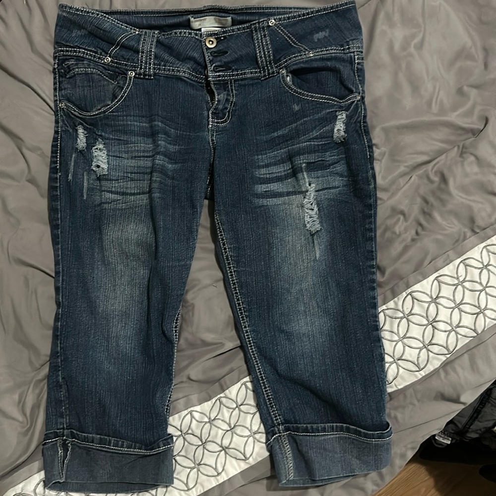 Blue jean Capri pants